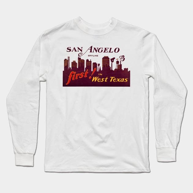 1930's San Angelo Texas Long Sleeve T-Shirt by historicimage